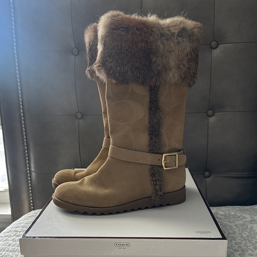 Coach Women's Fur-Trimmed Boots
